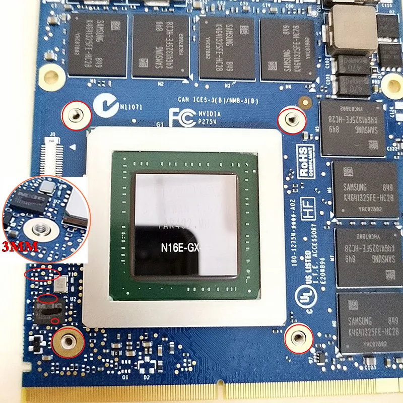 Видеокарта Alienware NVIDIA 5 шт. 3 мм/5 мм X кронштейн Clevo MXM GTX 770M 880M 970M 1060m 1070m
