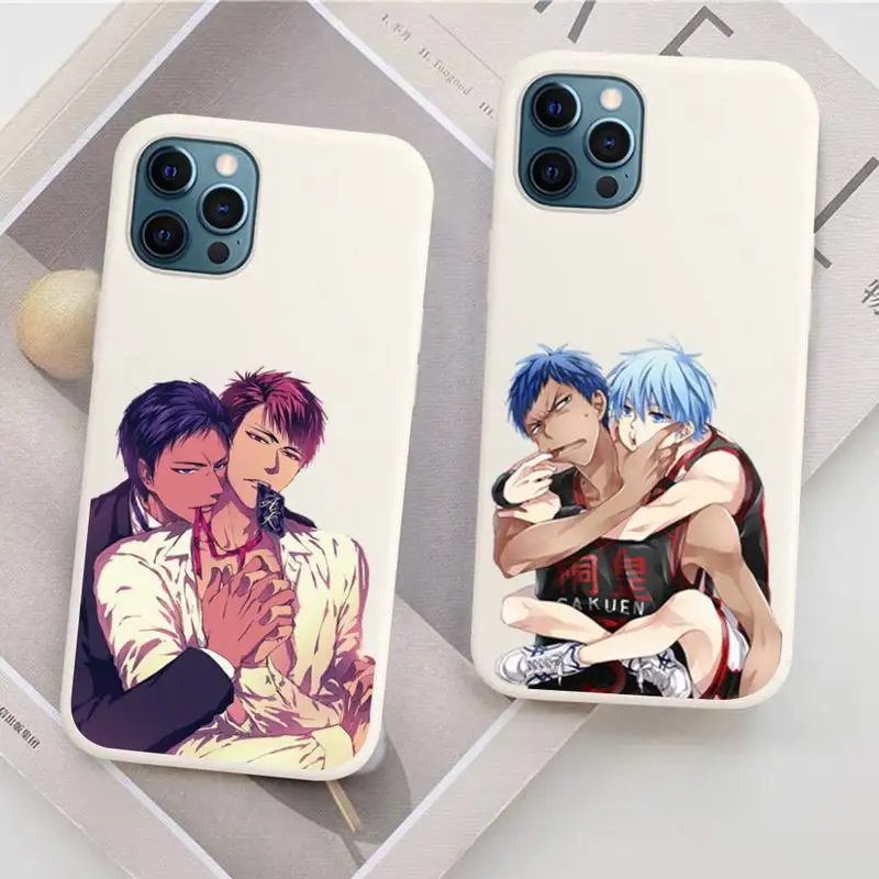 

Kuroko No Basket Anime Aomine Daiki BL Phone Case Soft Solid Color for iPhone 11 12 13 mini pro XS MAX 8 7 6 6S Plus X XR