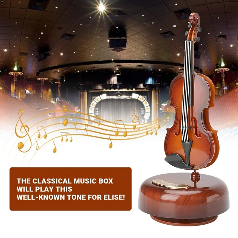 

Violin Music Box, Rotating Musical Base, Classical Music Box Instrument, Gift for Boys Girls Birthday Christmas