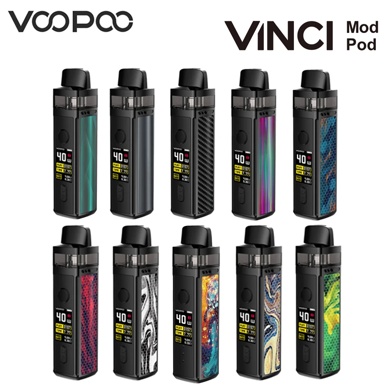 Oroginal VOOPOO VINCI Mod Pod VW Kit 40 Вт Vape с 1500 мАч встроенной батареей 5 мл Vinci PnP спиральная