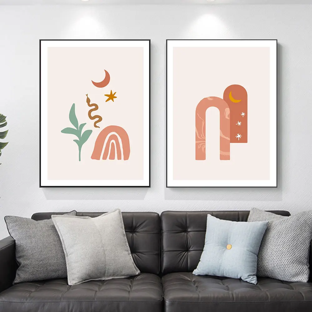 

Boho Archway Poster Abstract Moon Stars Canvas Painting Nordic Viper Art Print Modern Wall Picture For Living Room Home Decor