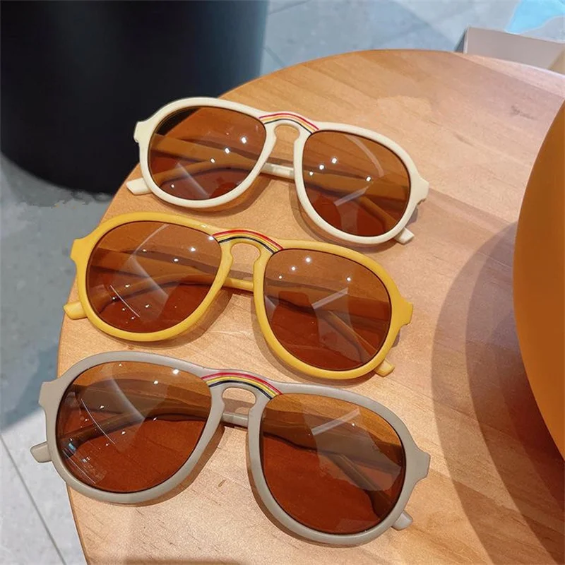 

Fashion Children Sunglasses Rainbow Sun Glasses Kids Frog Mirror Eyeglasses Anti-UV Spectacles Personality Ornamental Adumbral A