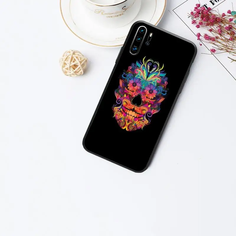 

Skull tattoo case for huawei p20 p30 p40 pro mate 10 20 30 pro lite p smart y7 2019 plus nova 3I cases cover