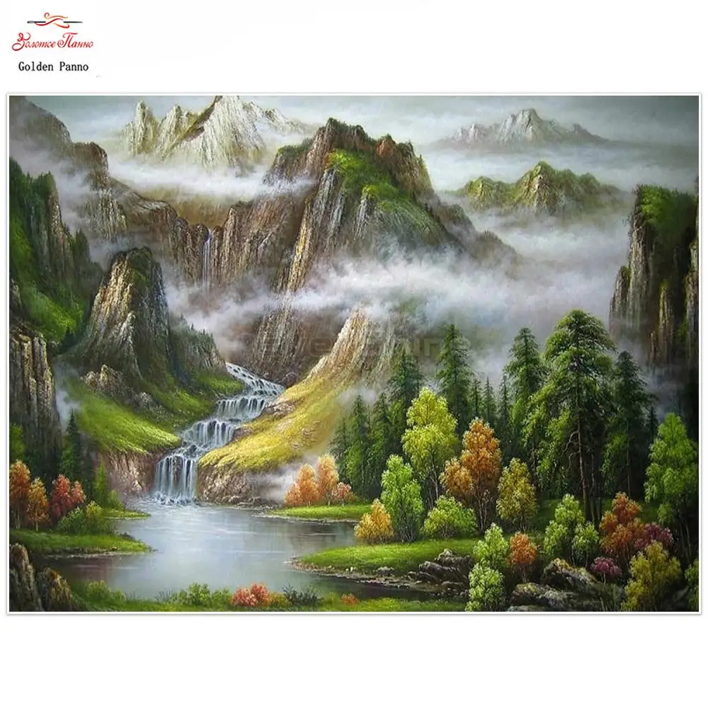 Mountain 5d Diamond Painting Cross Stitch Diamond Embroidery Landscape Diamond Mosaic Rhinestone Handmade Home Decor