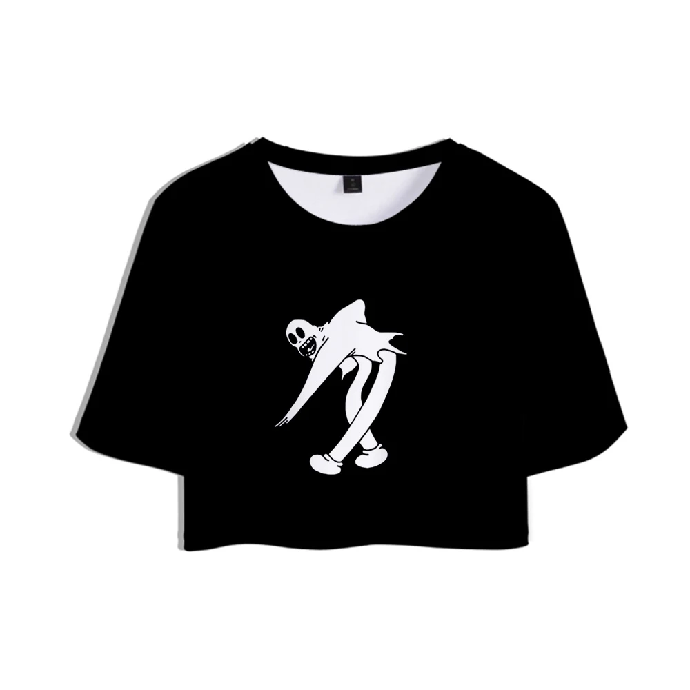 Женская футболка с 3D-принтом ghosteтемман короткий топ надписью World Tour Rock Music для