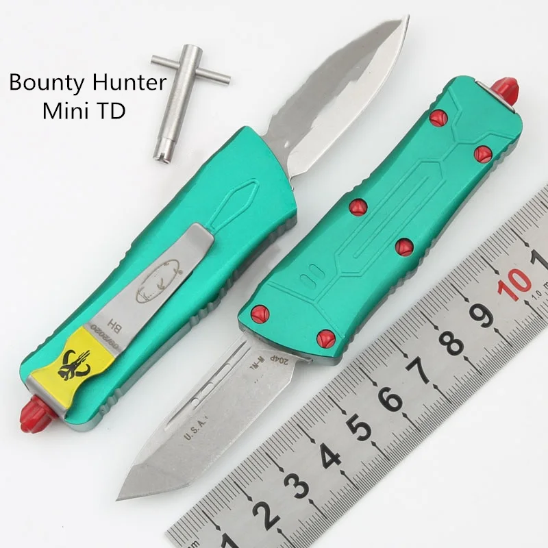 

Mini TD Bounty Hunter 5CM Blade Mark 204P Damascus / Aluminium handle Survival EDC camping outdoor kitchen Tool Utility knife