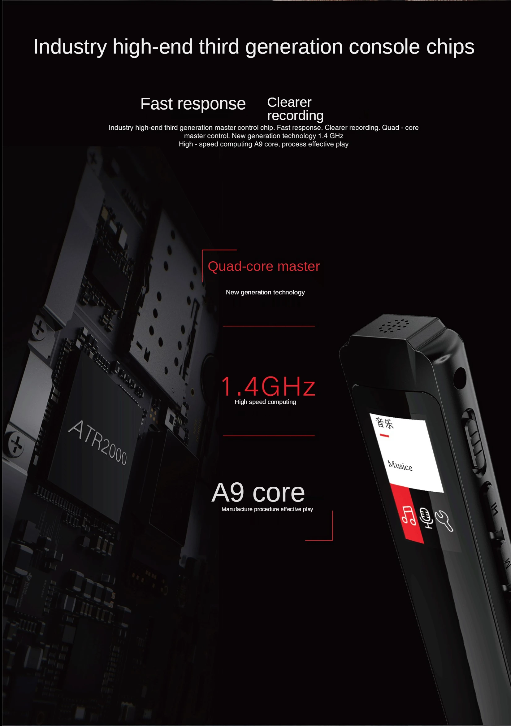 

Yiguo N1 Recorder, Indoor Recording, Support USB MP3 Player