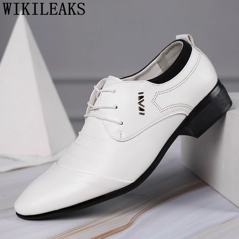 Italian Oxford Shoes for Men Formal White Dress Wedding Shoes Men Classic Italian Dress Plus Size Dress Suit Men Shoes Leather