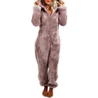 2021 зимняя теплая Пижама, женские комбинезоны, пушистые флисовые комбинезоны, одежда для сна, комплекты с капюшоном, пижамы для женщин, домашняя одежда