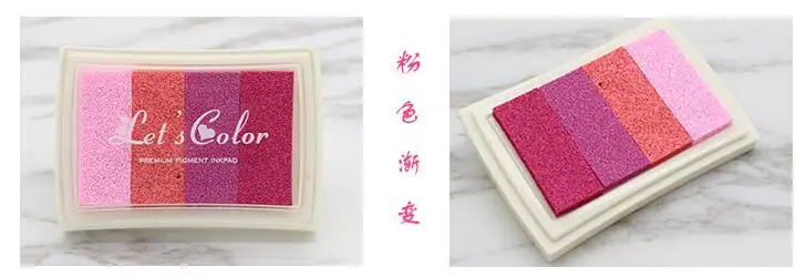 Pink Высокое качество, градиентные чернила на масляной основе, печатка для бумаги, дерева, ремесла, резиновый штамп, 4 цвета на выбор - Цвет: Pink