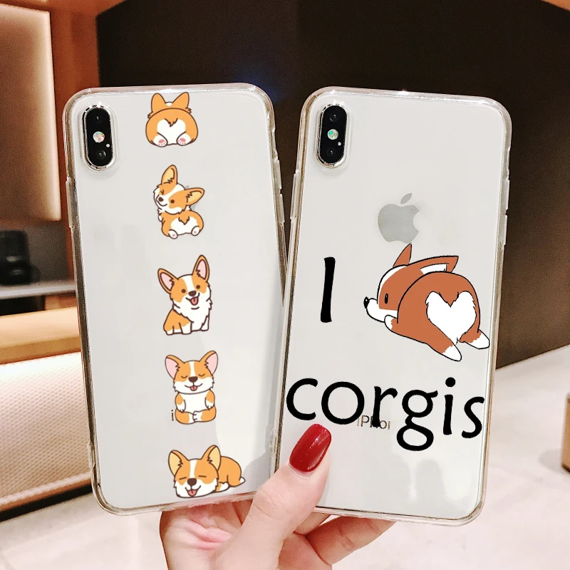 Телефонные чехлы Corgi для iPhone 12 11 Pro Max X XR XS 8 7 6 6S Plus мини чехол мягкие силиконовые на
