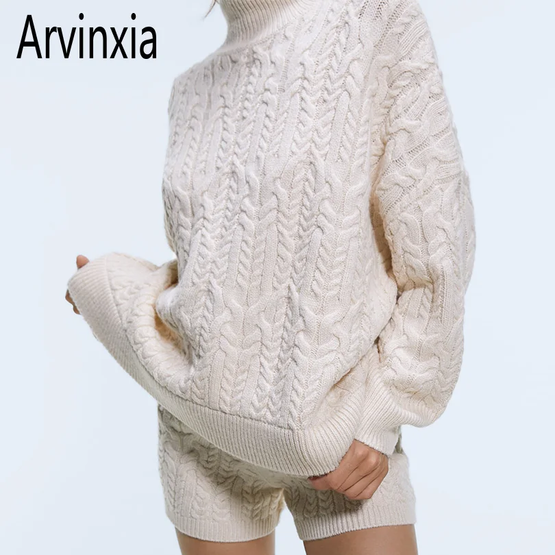 Arvinxia ZA сексуальные женские свитера в клетку Длинные рукава с v-образным вырезом