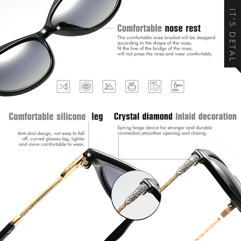 LIOUMO 2021 Fashion Trend Women Polarized Sunglasses Gradient Lens Sun Glasses Luxury Glasses Anti-Glare lentes de sol mujer
