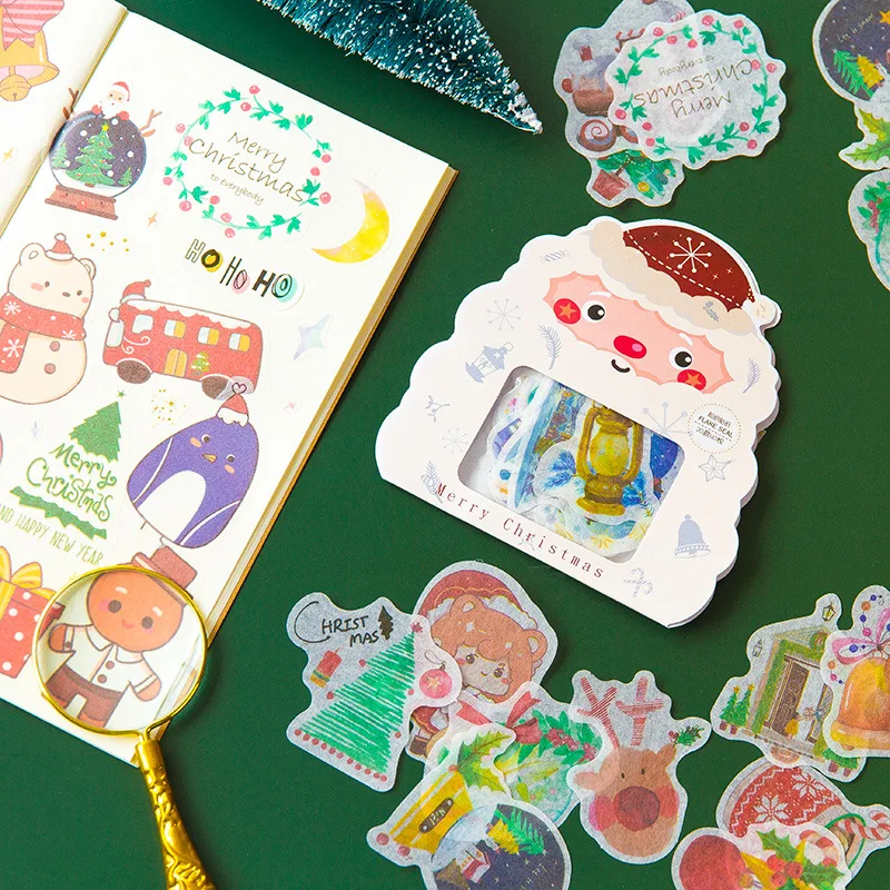 Набор стикеров в форме милого рождественского снеговика лося альбом для