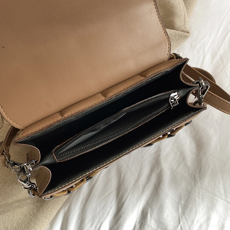 

Bags for Women Fashion Tote Crossbody Bag for Ladies PU Leather Shoulder Bags Chains Handbag Messenger Bags Plaid Female Bag