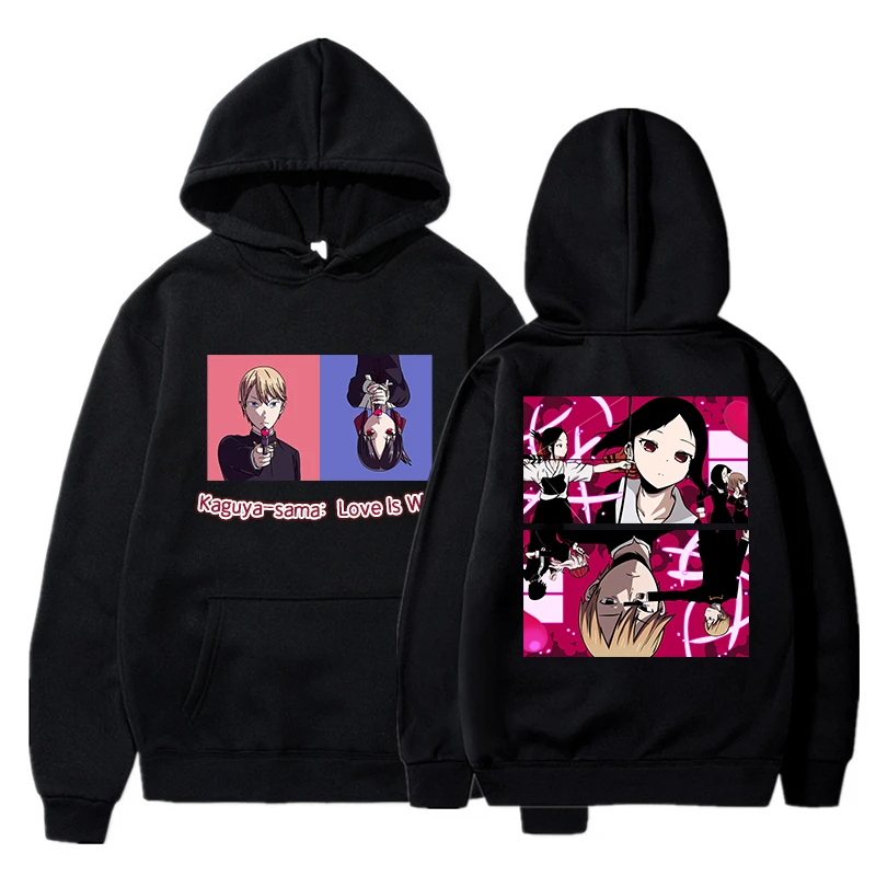 

Japanese cartoon Hoodie Kaguya sama Printing Sweatshirt Oversized Loose Hip Hop Punk Streetwear Harajuku Women