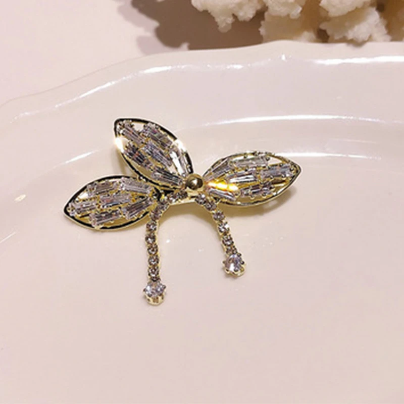 

Crystal Zircon Full Rhinestone Spring Clip White Crystal Big Butterfly Hairpin Korea Metal Girl Hair Accessories Clip Headdress