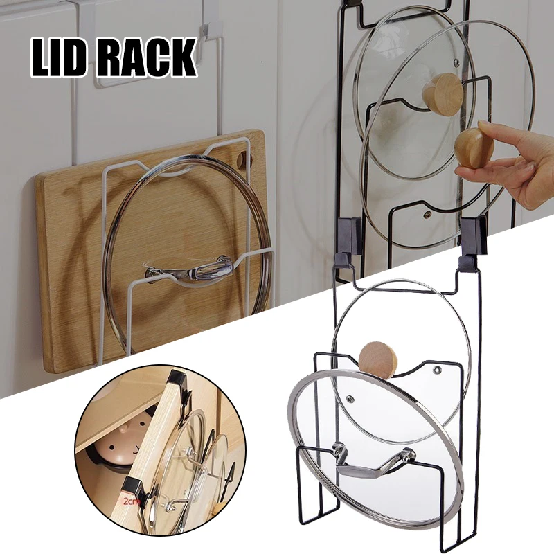 

Metal Pot And Pan Lid Rack Organizer For Kitchen Cabinet Wall Mount Pot Lid Organizer Rack Pot Lid Organizer Holder Cover Shelf