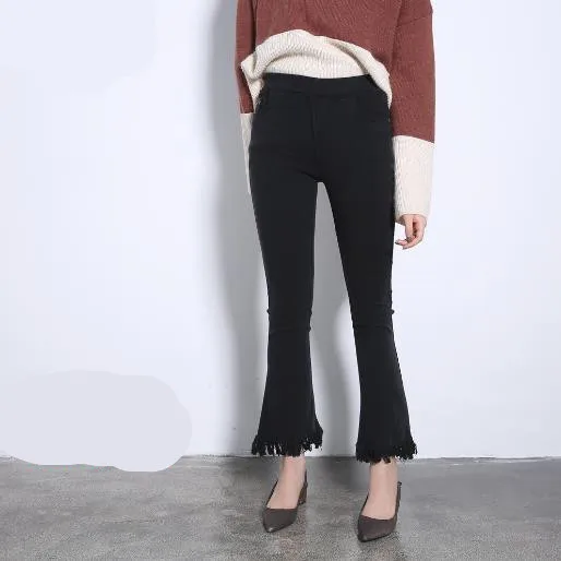 Женские штаны 2020 винтажные женские ретро черные расклешенные брюки с высокой
