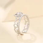 Золотосеребро кольцо настройки для 5x5 мм круглые кабошоны Корона Форма основание кольца с покрытием из белого золота 925 серебро регулируемое кольцо, заготовка SR0366