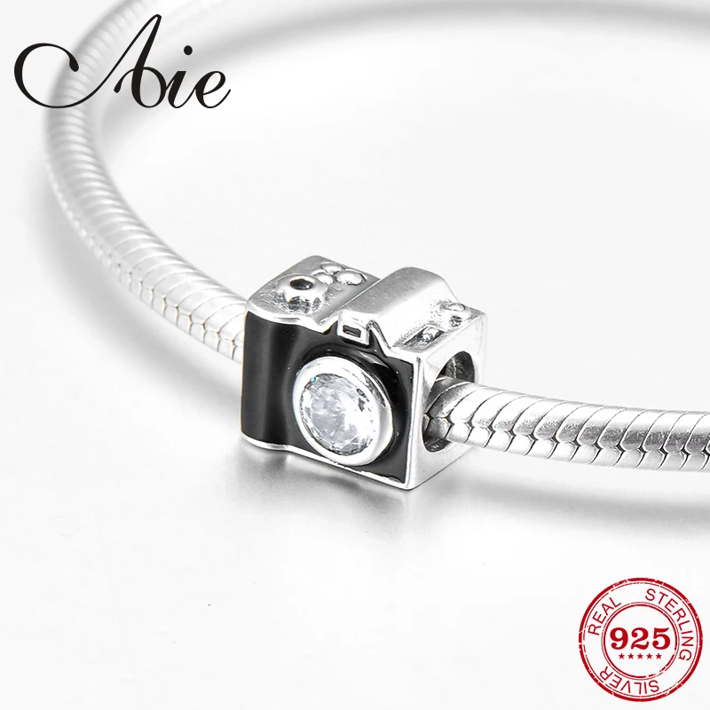 Модный креативный браслет из стерлингового серебра 925 пробы с черной эмалью и