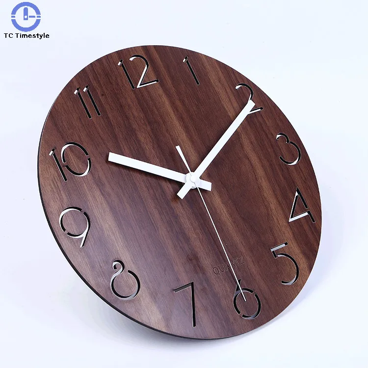 12 дюймов винтажные настенные часы арабская цифра дизайн деревянные декоративные