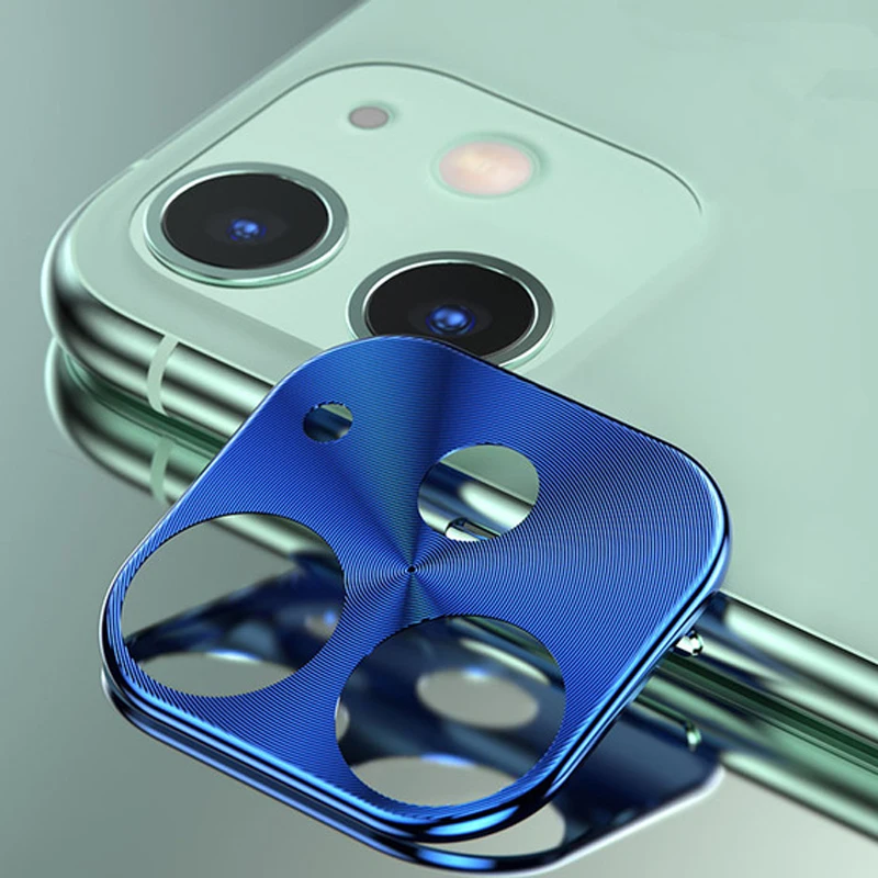 Металлический чехол для камеры заднего вида для iPhone 11 Pro X XS MAX 7 8 Plus, чехол для iPhone XR, iPhone11 Pro, защитный чехол для камеры - Цвет: Синий