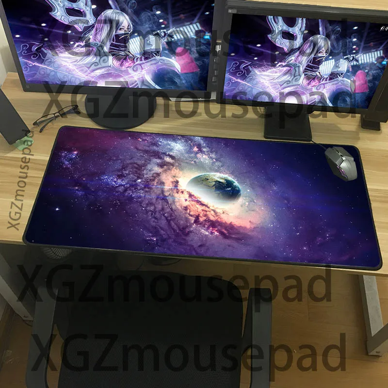 XGZ Звезда Луна дизайн большой коврик для мыши мульти размер черный шить как