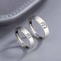 yizizai new hot hip hop punk retro couple ring promise love character cartoon street party rings for women men jewelry gifts