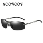 Солнцезащитные очки Мужские поляризационные, алюминиевые дужки, прямоугольной формы, антибликовые, UV400, для вождения