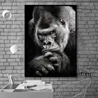 Плакат с черно-белыми животными, большие картины для дома, дизайн, обезьяна, Горилла, холст, стена, фотообои для домашнего декора комнаты