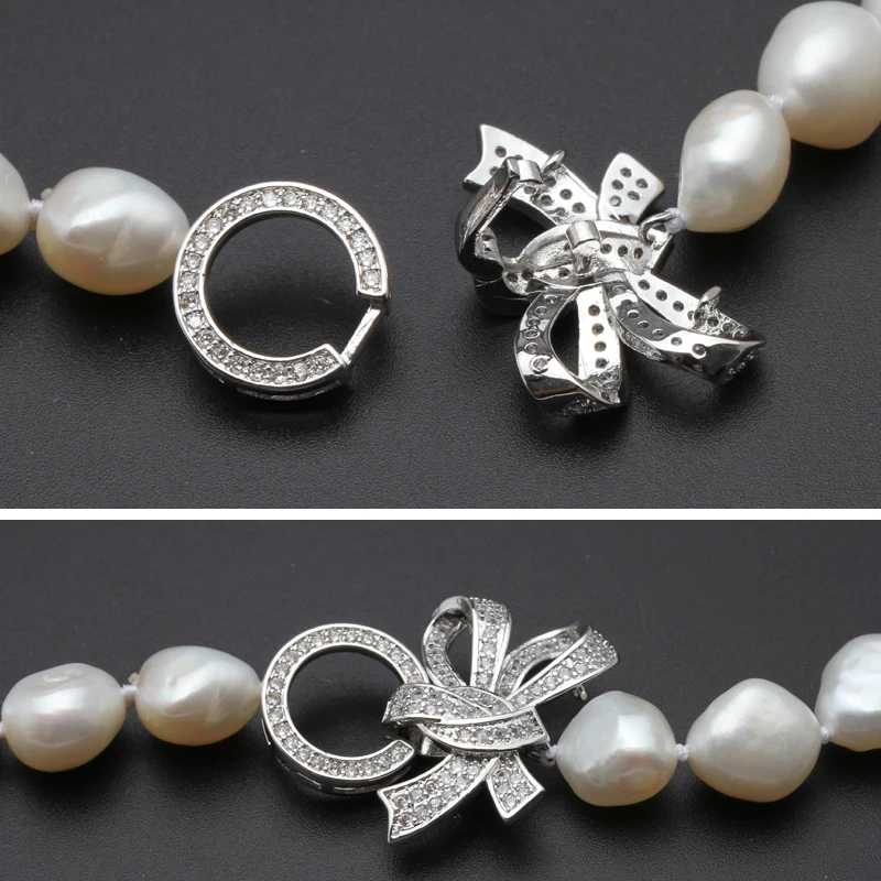 

Real Freshwater pearl necklace 11-12mm baroque wedding jewelry girl birthday best gift white natural pearl necklaces 20" 001