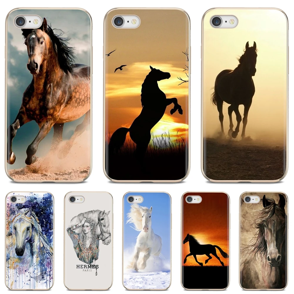 

For iPod Touch For iPhone 11 Pro 4 4S 5 5S SE 5C 6 6S 7 8 X XR XS Plus Max Hipster Silicone Phone Case horse beautiful