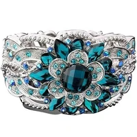 trendy retro women blue flower jewelry women wedding engagement gift rings size6 10