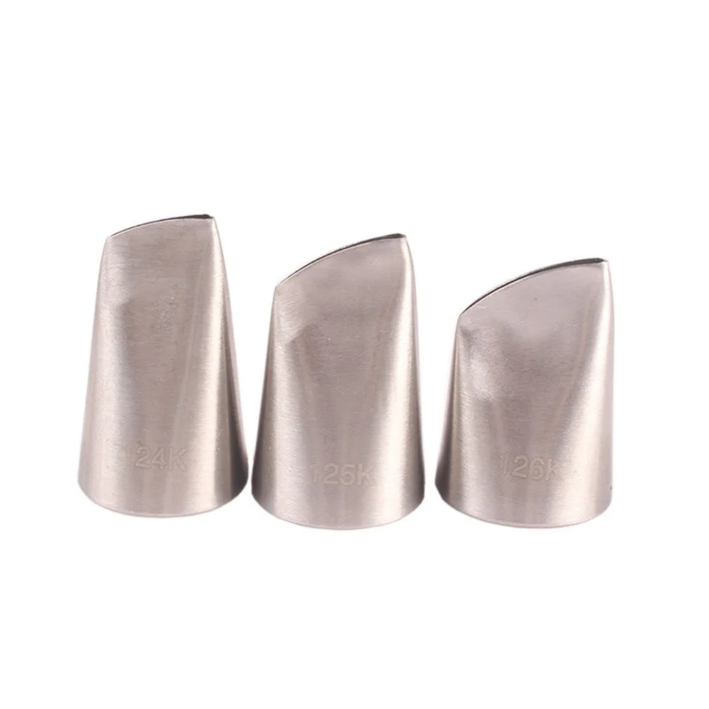 

#124K#125K#126K 3pcs/set Rose Petal Pastry Nozzles Stainless Steel Nozzle DIY Icing Piping Tips Cupcake Cake Decorating Tools