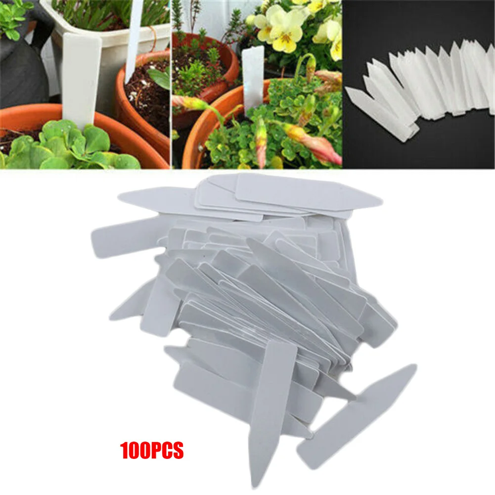 

100Pcs Plastic Plant Tags Garden Plant Labels Nursery Markers Flower Pots Labels Tray Mark Tools Garden Accessories