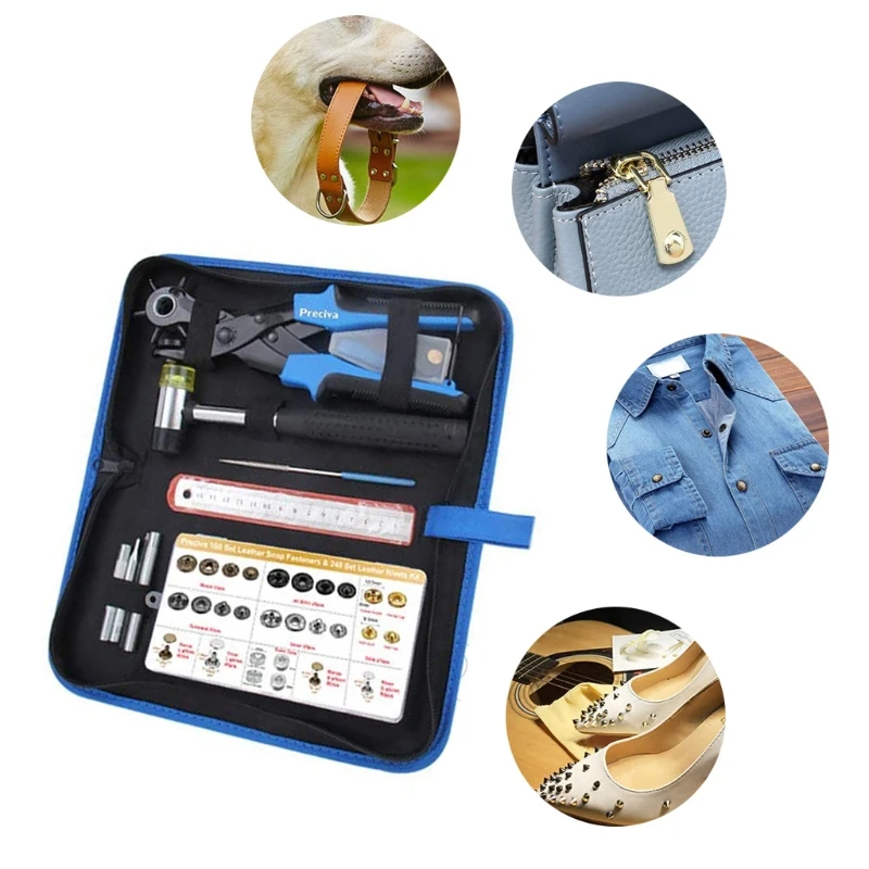 Pаспродажа Дырокол для кожи, плоскогубцы, инструмент, набор кнопок «сделай сам» для домашнего рукоделия, роторный дырокол, резак, работа с ремнем, талие...