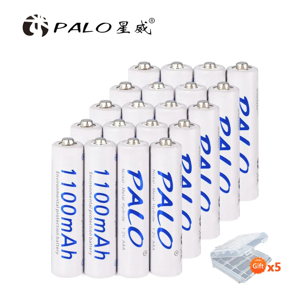 20pcs battery Palo Быстрая зарядка AA AAA C D зарядное устройство с ЖК-дисплеем USB быстрое зарядное устройство с 1,2 в Ni-MH AAA аккумуляторная батарея для игрушек mp4 - Цвет: 20pcs battery