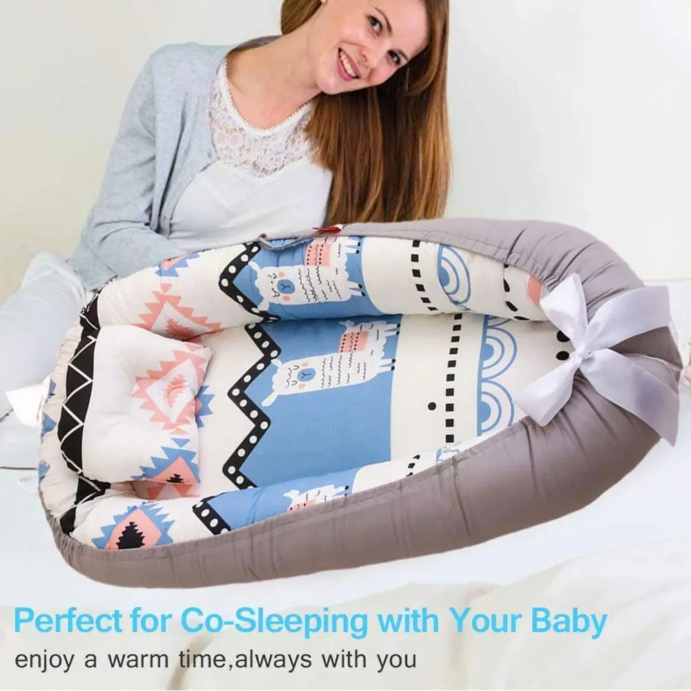 

Soft Cotton Breathable Baby Nest Bed Cotton Crib Baby Crib Mattress Baby Lace Crib Nest Baby Sleeper Cot Removable Z8D2