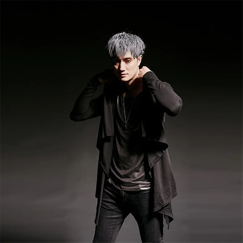 Мужская обувь для ночного клуба личность обратно рваная футболка с длинным