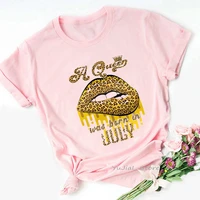 leopard lips tshirts women clothes 2022 a queen was born in mayjunejuly graphic print t shirt femme summer crown t shirt