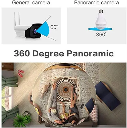 ICSEE HD 360 ° панорамный Wifi 1080P IP Камера светильник лампочка домашней безопасности