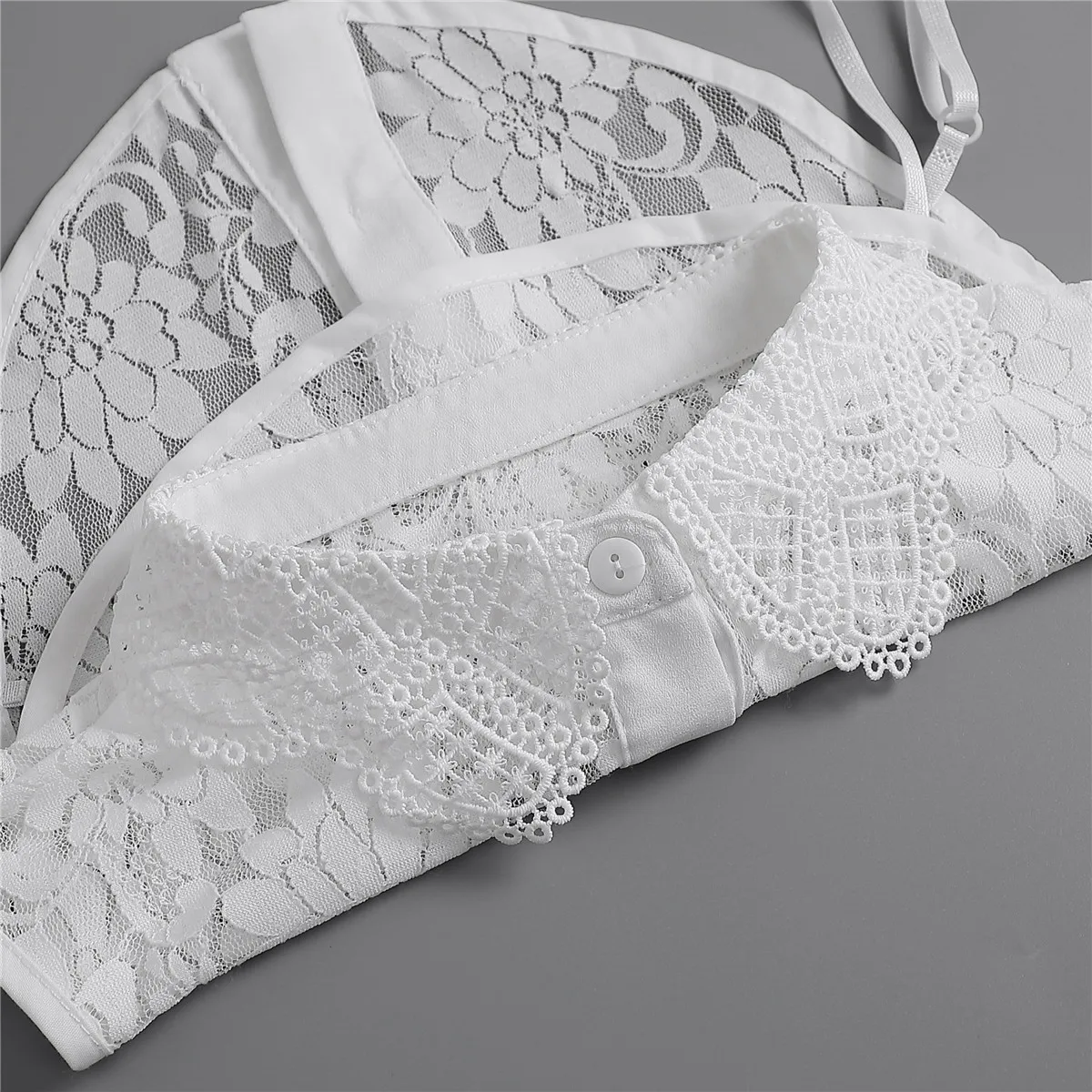 Linbaiway винтажный цветочный кружевной съемный фальшивый воротник для женщин