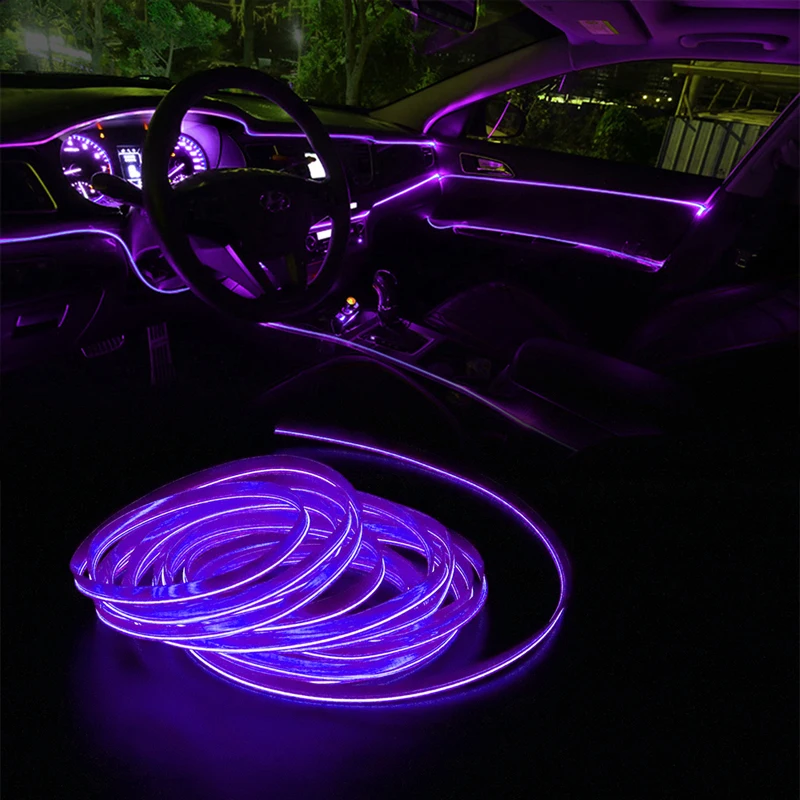 

1M/3M/5M Car Interior Lighting LED Strip Decoration Flexible Neon Light Interior Garland EL Wire Rope Tube Line Products Part