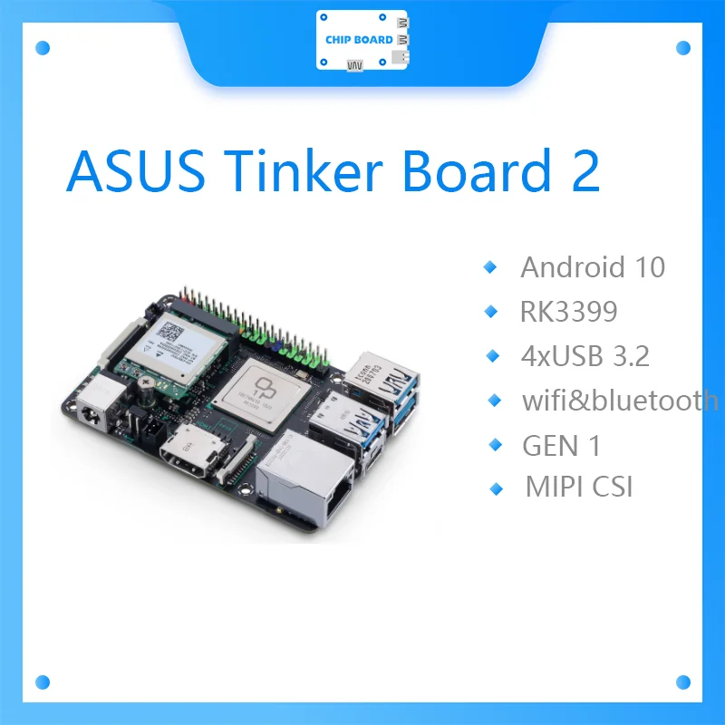 ASUS-tablero de Tinker 2, Rockchip RK3399 basado en un solo ordenador/SBC compatible con Android 10/Ubuntu Tinkerboard2/Tinker2b