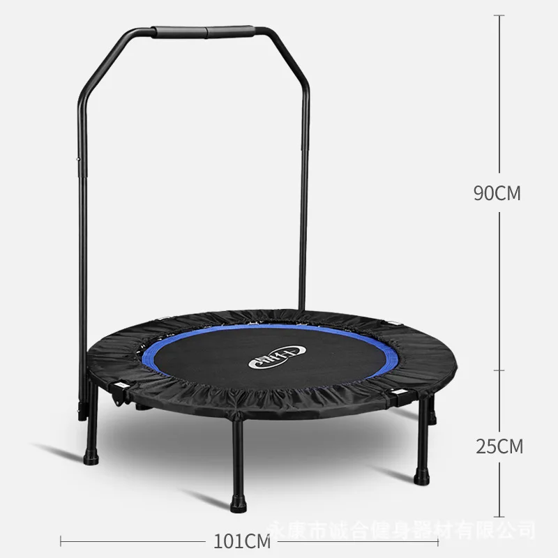 Высококачественный 40 ''немой круглый профессиональный фитнес-батут для взрослых с поручнем детская пружинистая кровать оборудование для снижения веса