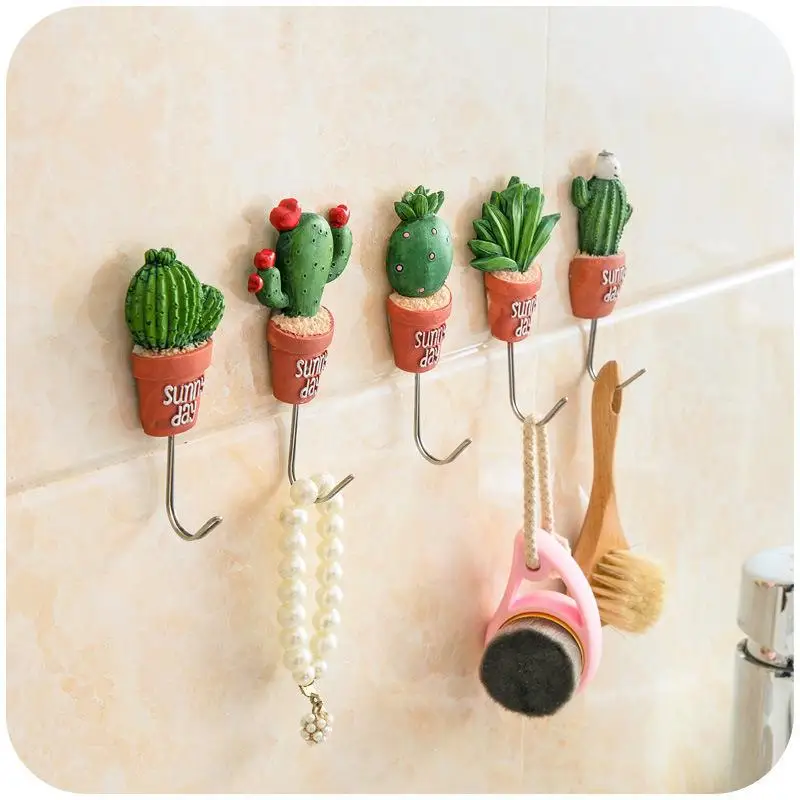 

Ins Flower Pot Plant Wall Hanger Home Decor Organizer Key Rack Bathroom Kitchen Hook Stainless Steel Single Hook Sticky Hook