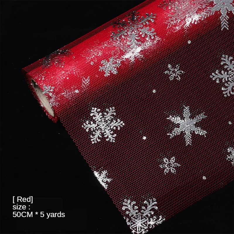 5 ярдов/серия серебро горячего тиснения Снежинка упаковочная бумага для цветов