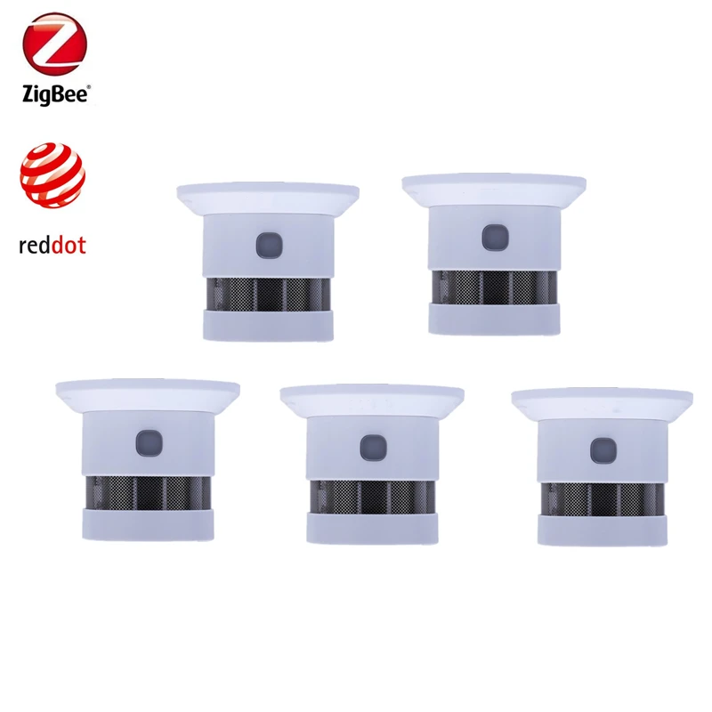 Enlarge 5PCS Zigbee 3.0 Smoke Detector Fire Alarm Detector Smart Home Sensor 2.4GHz High Sensitivity Compatible With Zigbee2mqqt Gateway