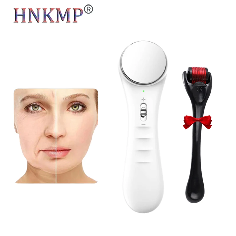 

HNKMP Tactile Vibrat Massager ION Wrinkle Remover Facial Mesotherapy for Essence Makeup Face Roller Remover Skin Care Device